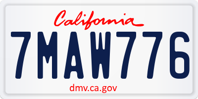 CA license plate 7MAW776