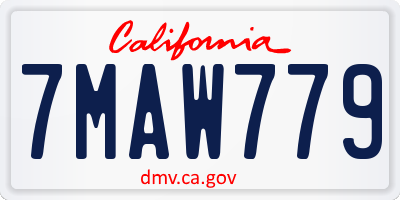 CA license plate 7MAW779