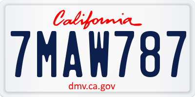 CA license plate 7MAW787