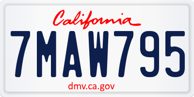 CA license plate 7MAW795