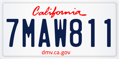 CA license plate 7MAW811