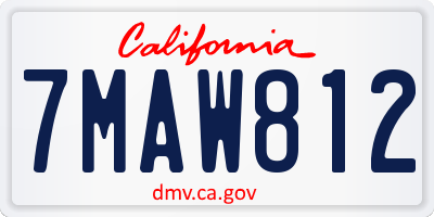 CA license plate 7MAW812