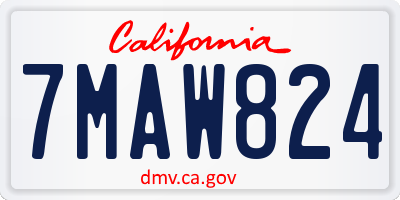 CA license plate 7MAW824