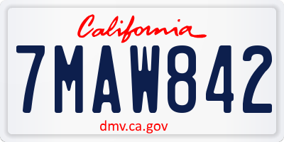 CA license plate 7MAW842