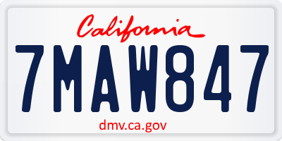 CA license plate 7MAW847
