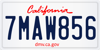 CA license plate 7MAW856