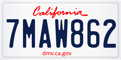 CA license plate 7MAW862