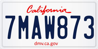 CA license plate 7MAW873