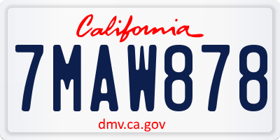 CA license plate 7MAW878