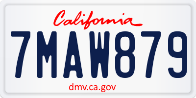 CA license plate 7MAW879