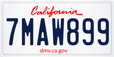 CA license plate 7MAW899