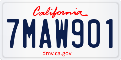 CA license plate 7MAW901