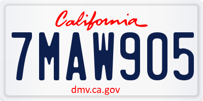 CA license plate 7MAW905