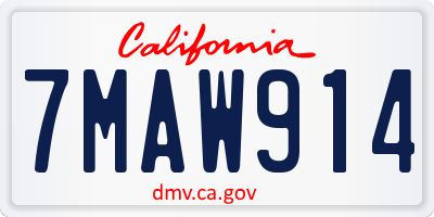 CA license plate 7MAW914