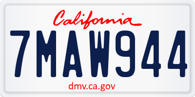 CA license plate 7MAW944