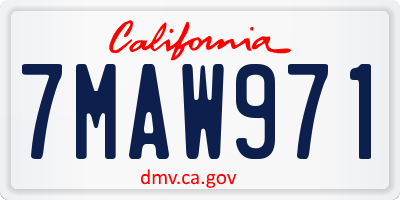 CA license plate 7MAW971