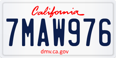 CA license plate 7MAW976