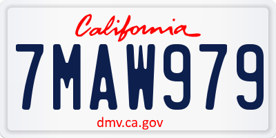 CA license plate 7MAW979