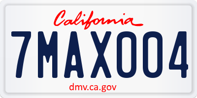 CA license plate 7MAX004