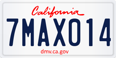 CA license plate 7MAX014