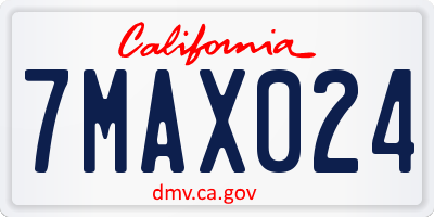 CA license plate 7MAX024