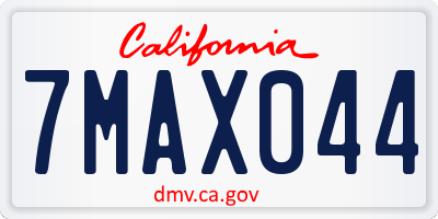 CA license plate 7MAX044