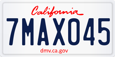 CA license plate 7MAX045