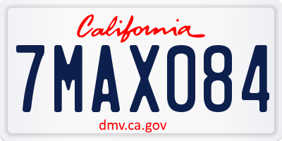 CA license plate 7MAX084