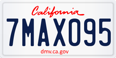 CA license plate 7MAX095