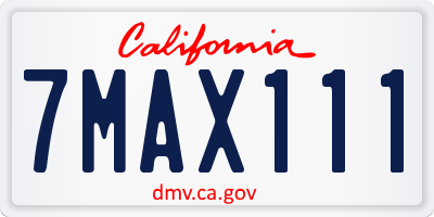 CA license plate 7MAX111