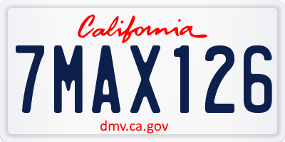 CA license plate 7MAX126