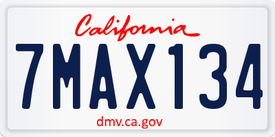 CA license plate 7MAX134