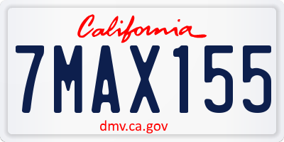 CA license plate 7MAX155