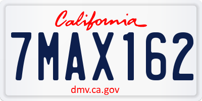 CA license plate 7MAX162