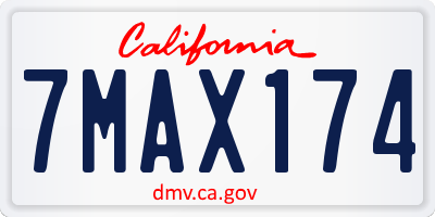 CA license plate 7MAX174