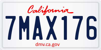 CA license plate 7MAX176