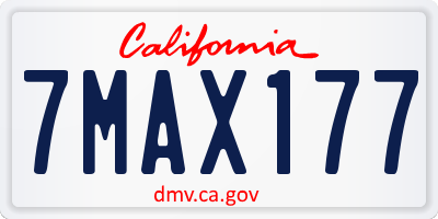 CA license plate 7MAX177