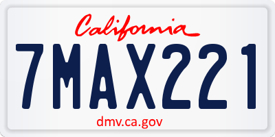 CA license plate 7MAX221