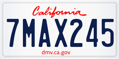 CA license plate 7MAX245