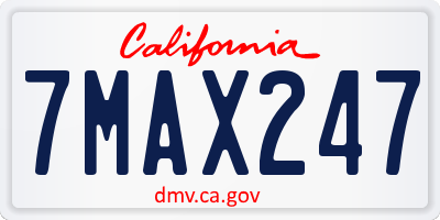 CA license plate 7MAX247
