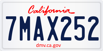 CA license plate 7MAX252