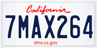 CA license plate 7MAX264