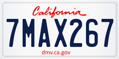 CA license plate 7MAX267