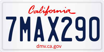 CA license plate 7MAX290