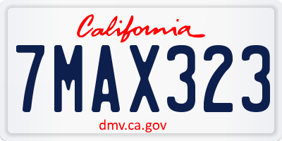 CA license plate 7MAX323
