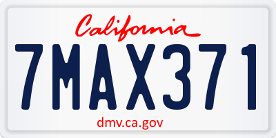 CA license plate 7MAX371