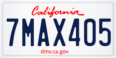 CA license plate 7MAX405