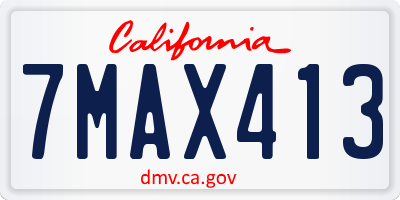 CA license plate 7MAX413