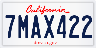 CA license plate 7MAX422