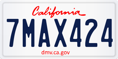 CA license plate 7MAX424